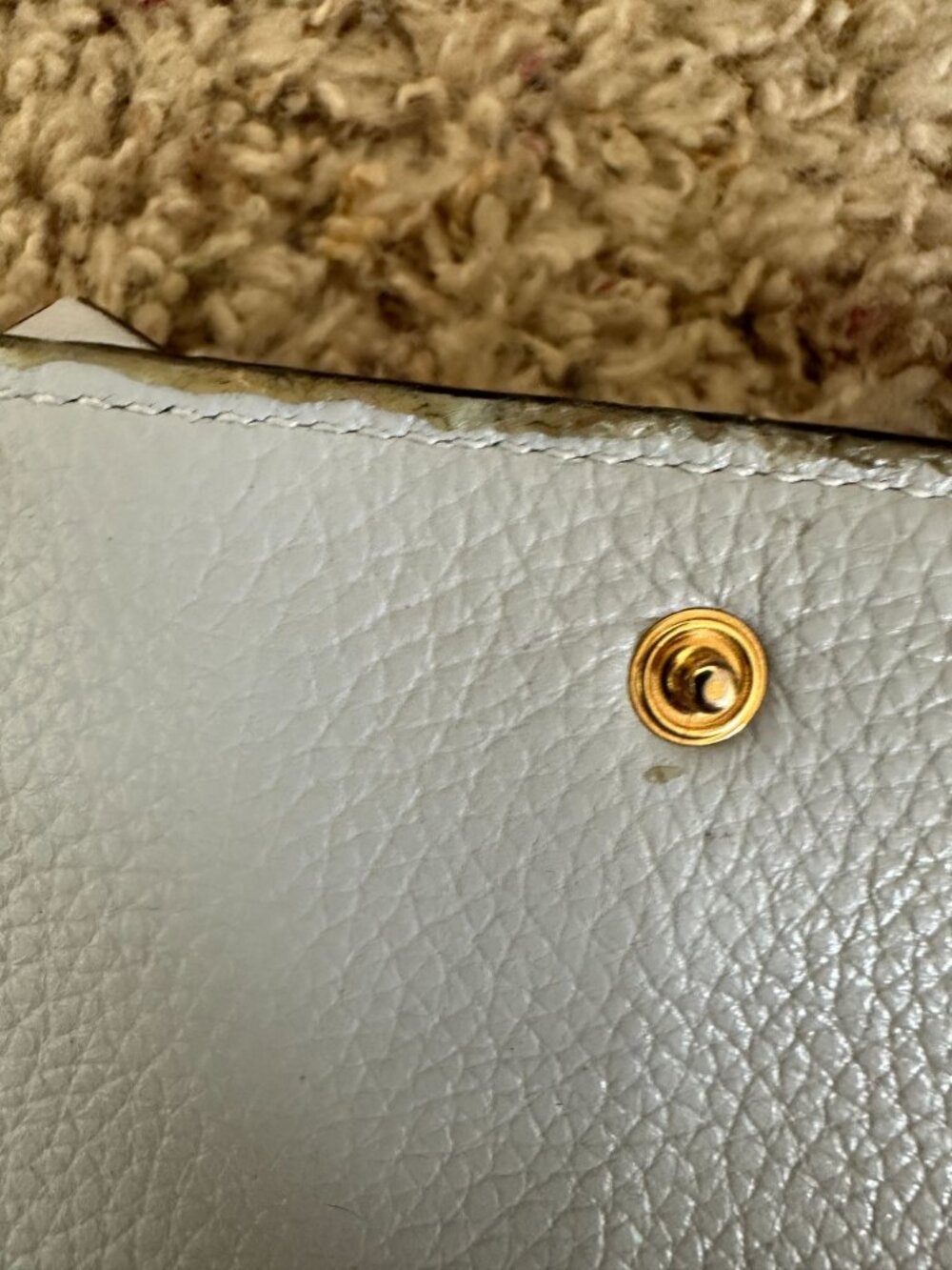 Chloé Small Leather Wallet With Tassel Detail Gold Hardware Light Gray Blue - Picture 8 of 16